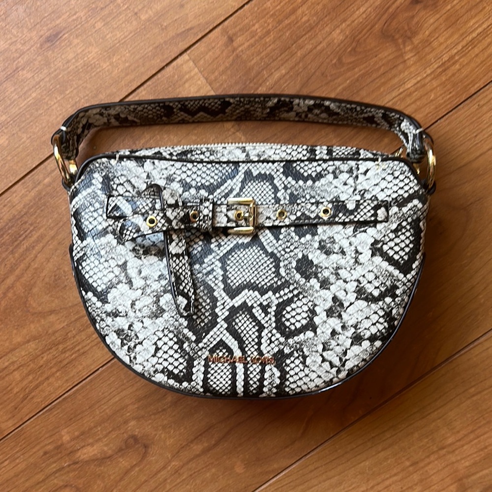 Michael Kors Black and White Snake Print Bag